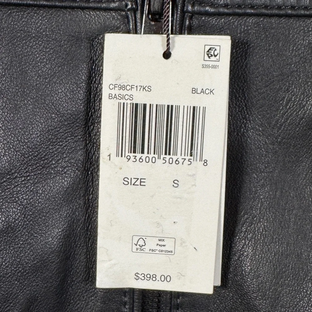 Michael Kors Leather Jacket Mens S Black Lamb Leather Moto Zip Racer $398